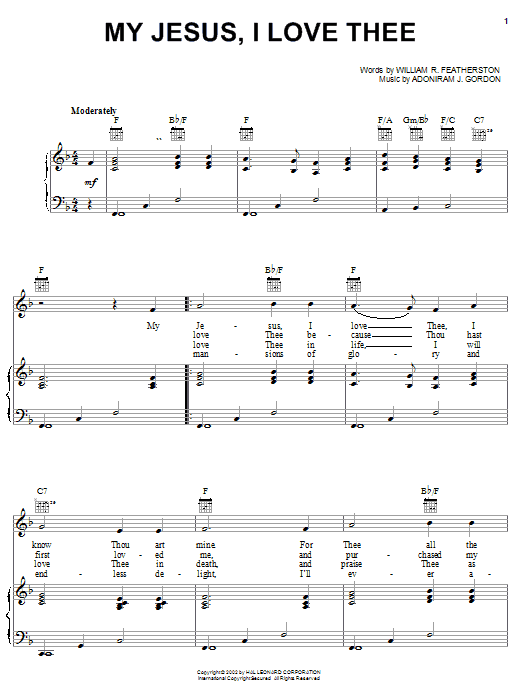 William R. Featherstone My Jesus, I Love Thee Sheet Music Notes & Chords for Educational Piano - Download or Print PDF