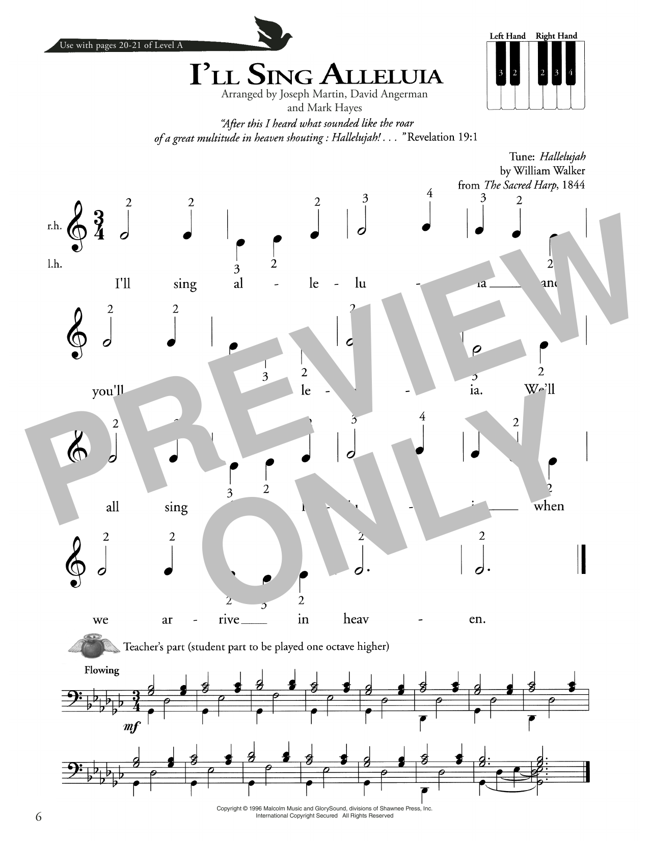 William Walker I'll Sing Alleluia Sheet Music Notes & Chords for Piano Method - Download or Print PDF