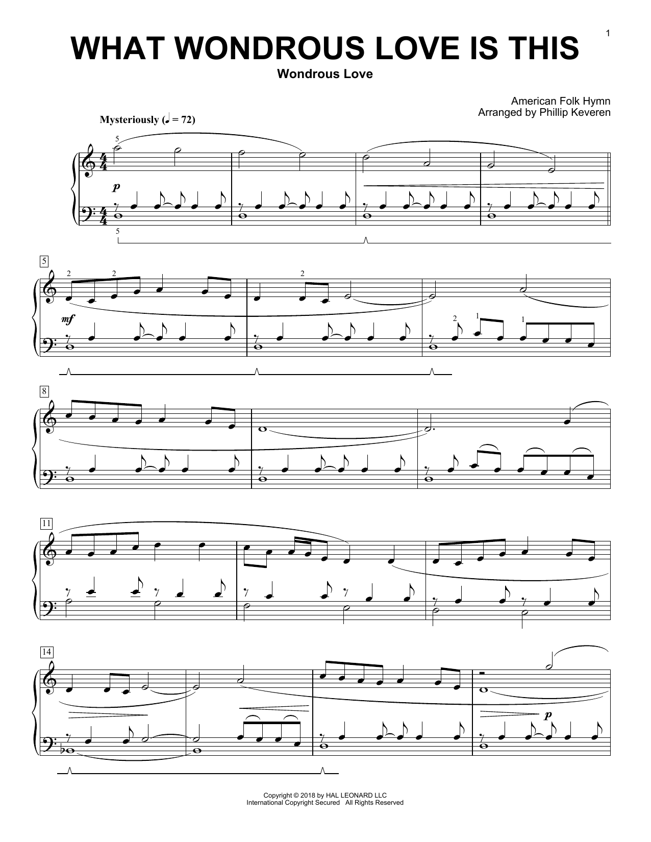 William Walker What Wondrous Love Is This (arr. Phillip Keveren) Sheet Music Notes & Chords for Piano - Download or Print PDF
