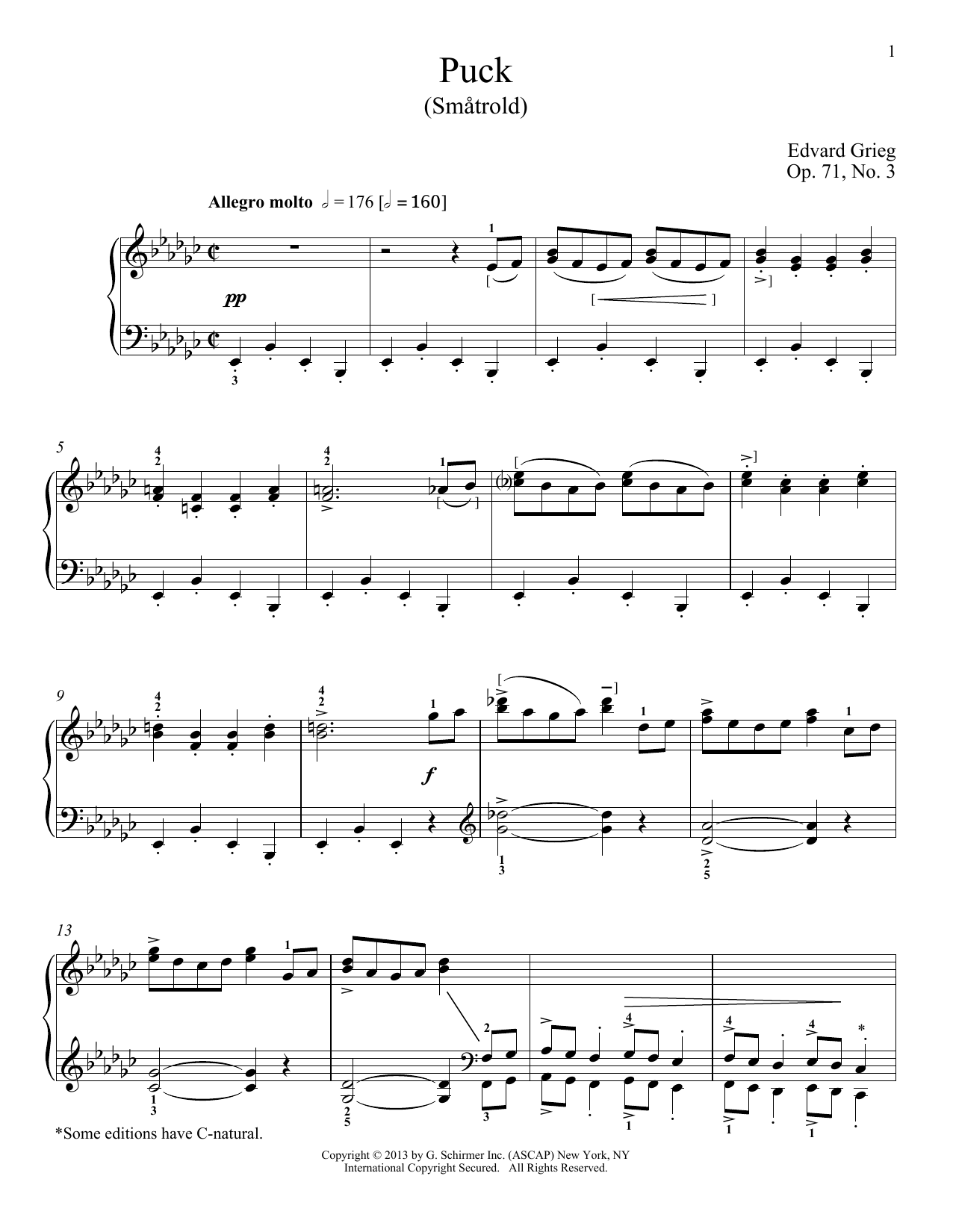 William Westney Puck (Smatrold), Op. 71, No. 3 Sheet Music Notes & Chords for Piano - Download or Print PDF