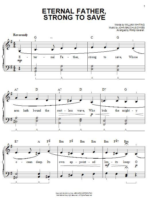 John B. Dykes Eternal Father, Strong To Save Sheet Music Notes & Chords for SPREP - Download or Print PDF