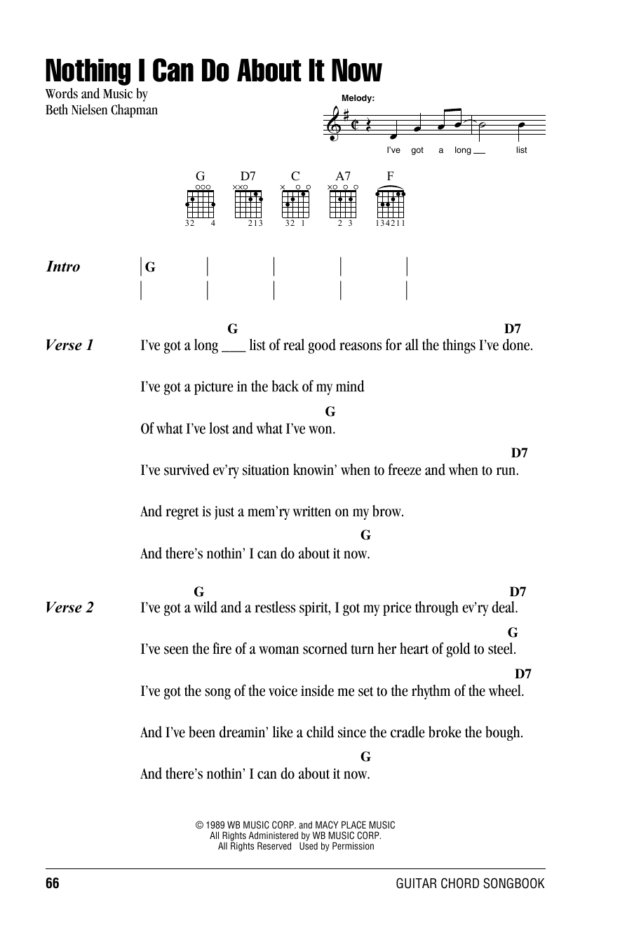 Willie Nelson Nothing I Can Do About It Now Sheet Music Notes & Chords for Lyrics & Chords - Download or Print PDF