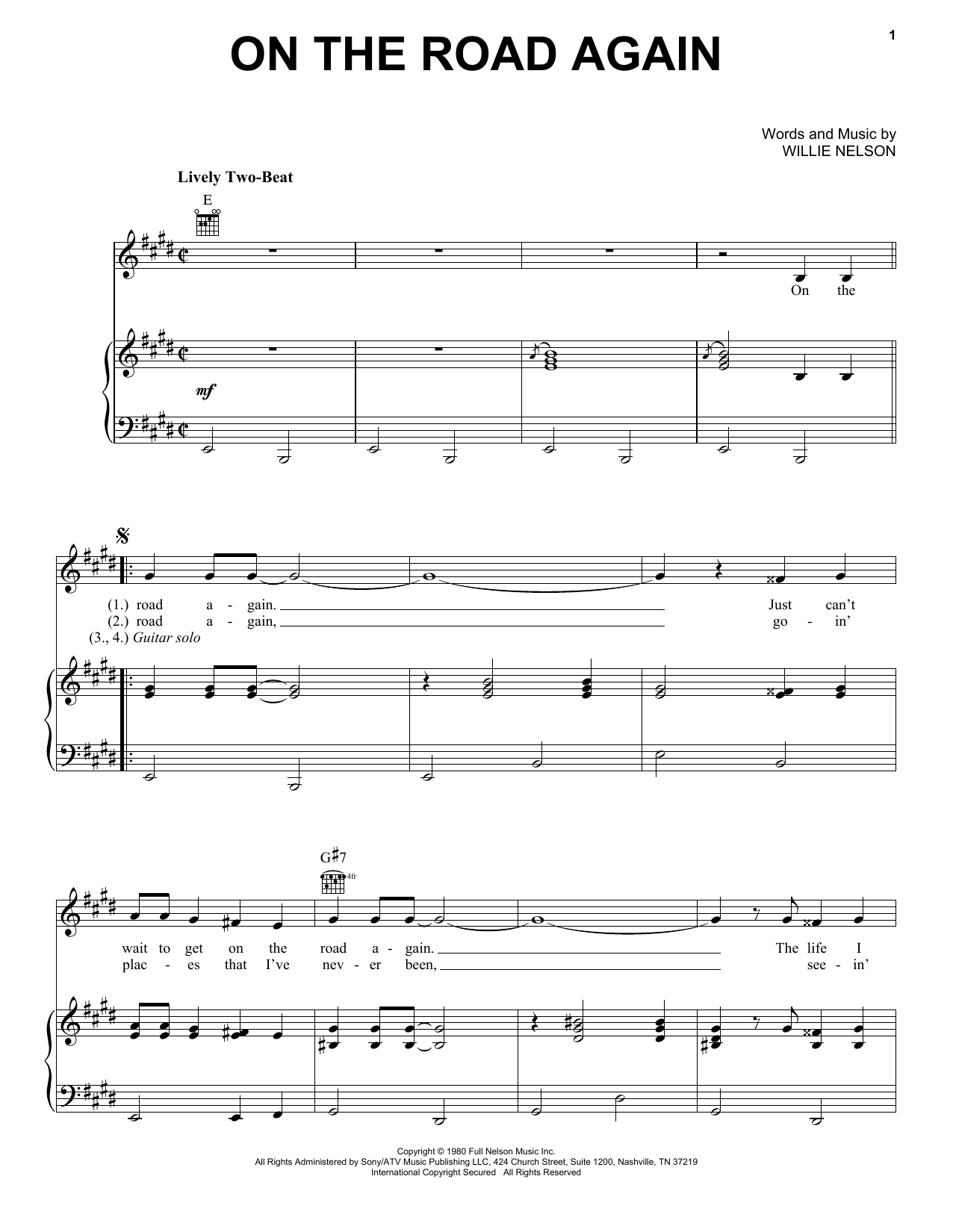 Willie Nelson On The Road Again Sheet Music Notes & Chords for Ukulele - Download or Print PDF