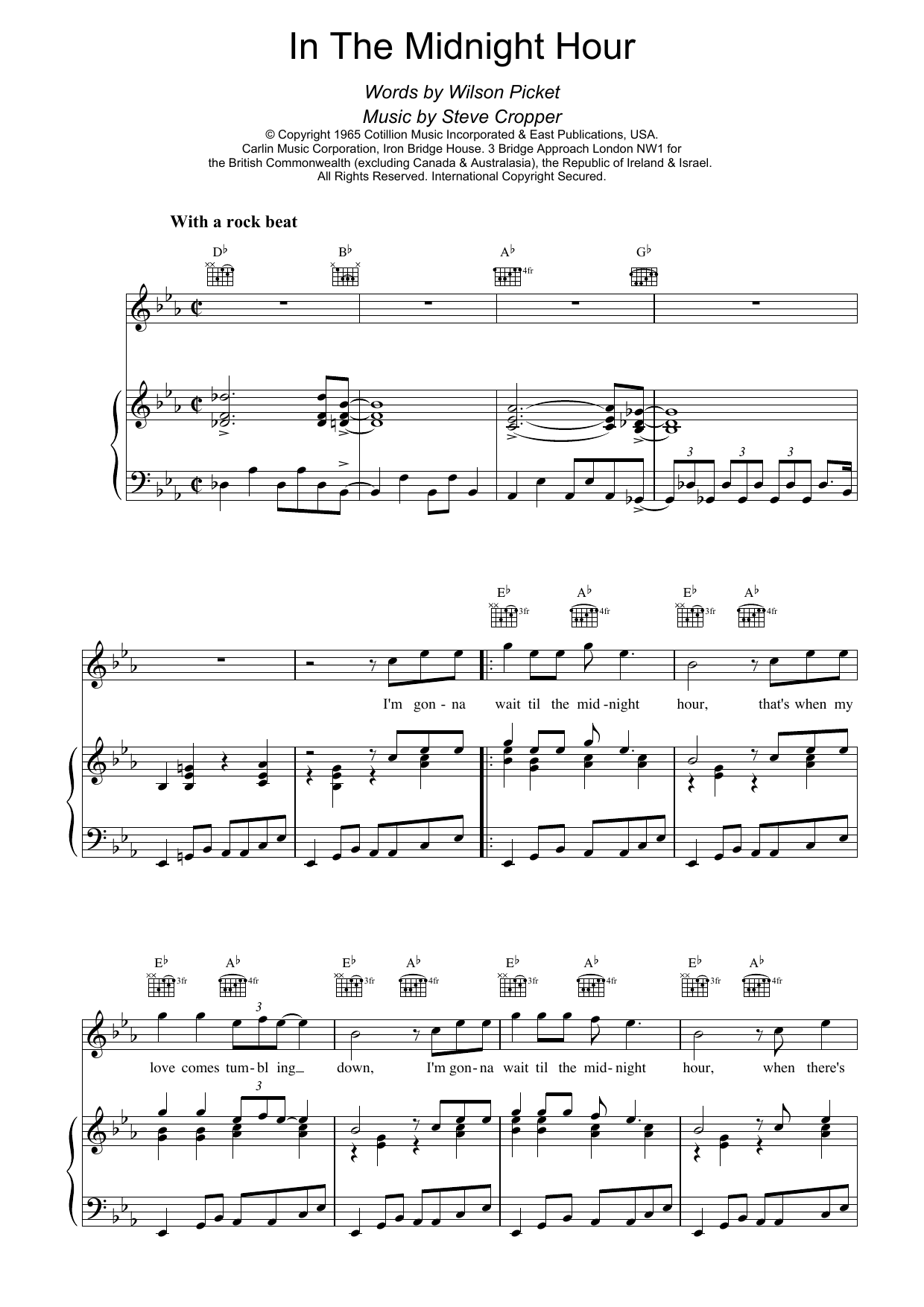 Wilson Pickett In The Midnight Hour Sheet Music Notes & Chords for Flute - Download or Print PDF