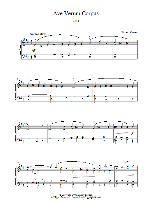 Wolfgang Amadeus Mozart Ave Verum (Jesu, Word of God Incarnate) Sheet Music Notes & Chords for Guitar Tab - Download or Print PDF