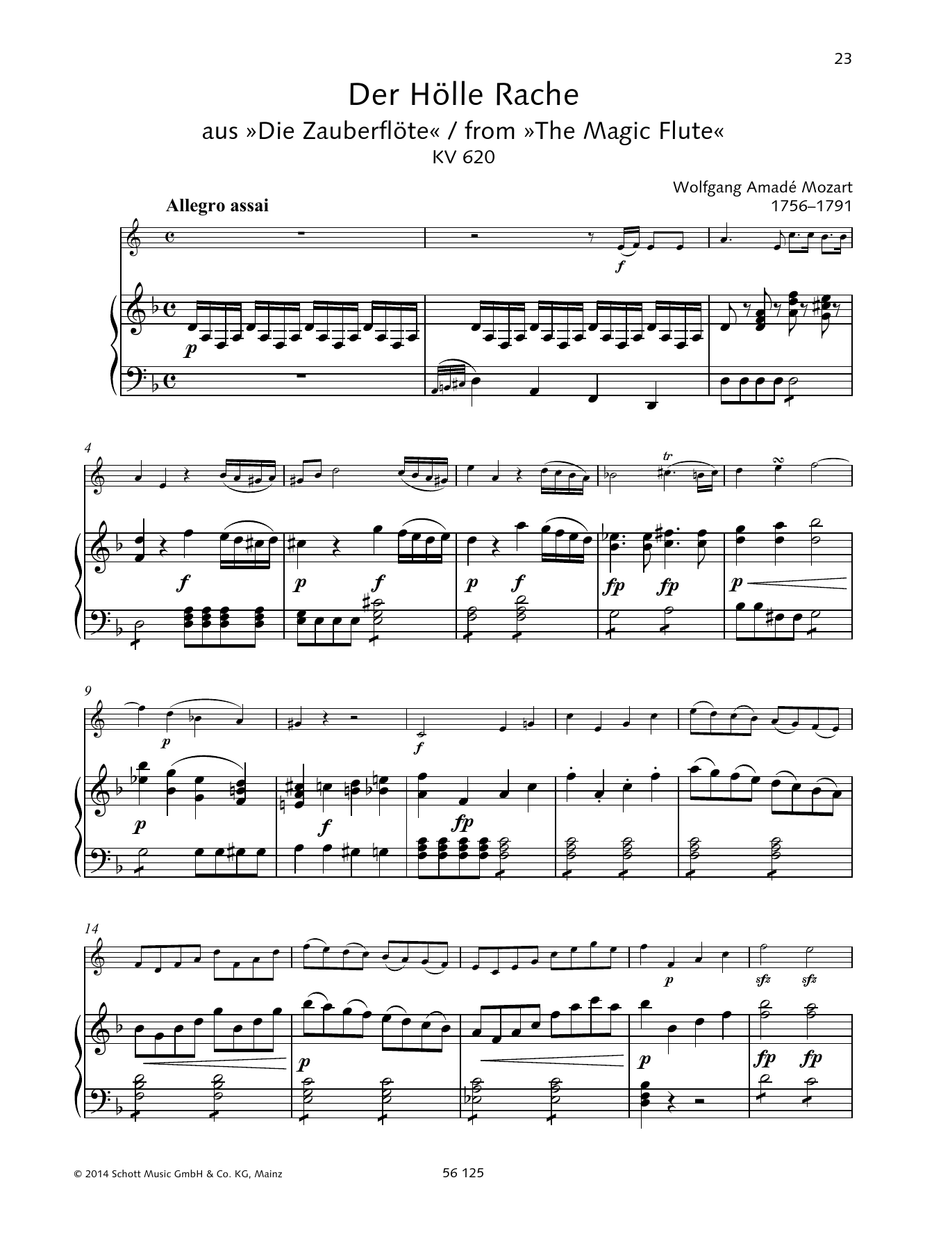 Wolfgang Amadeus Mozart Der Hölle Rache Sheet Music Notes & Chords for Brass Solo - Download or Print PDF
