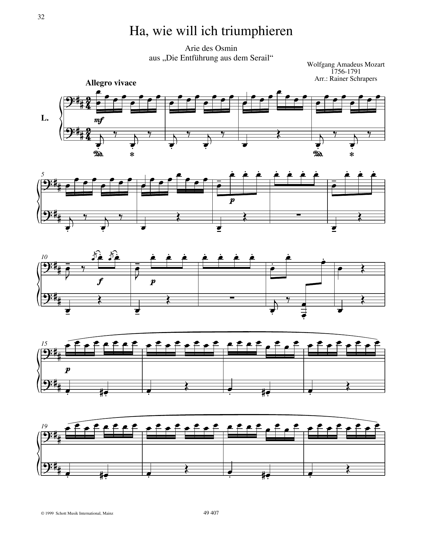 Wolfgang Amadeus Mozart Ha, how I shall triumph Sheet Music Notes & Chords for Piano Duet - Download or Print PDF