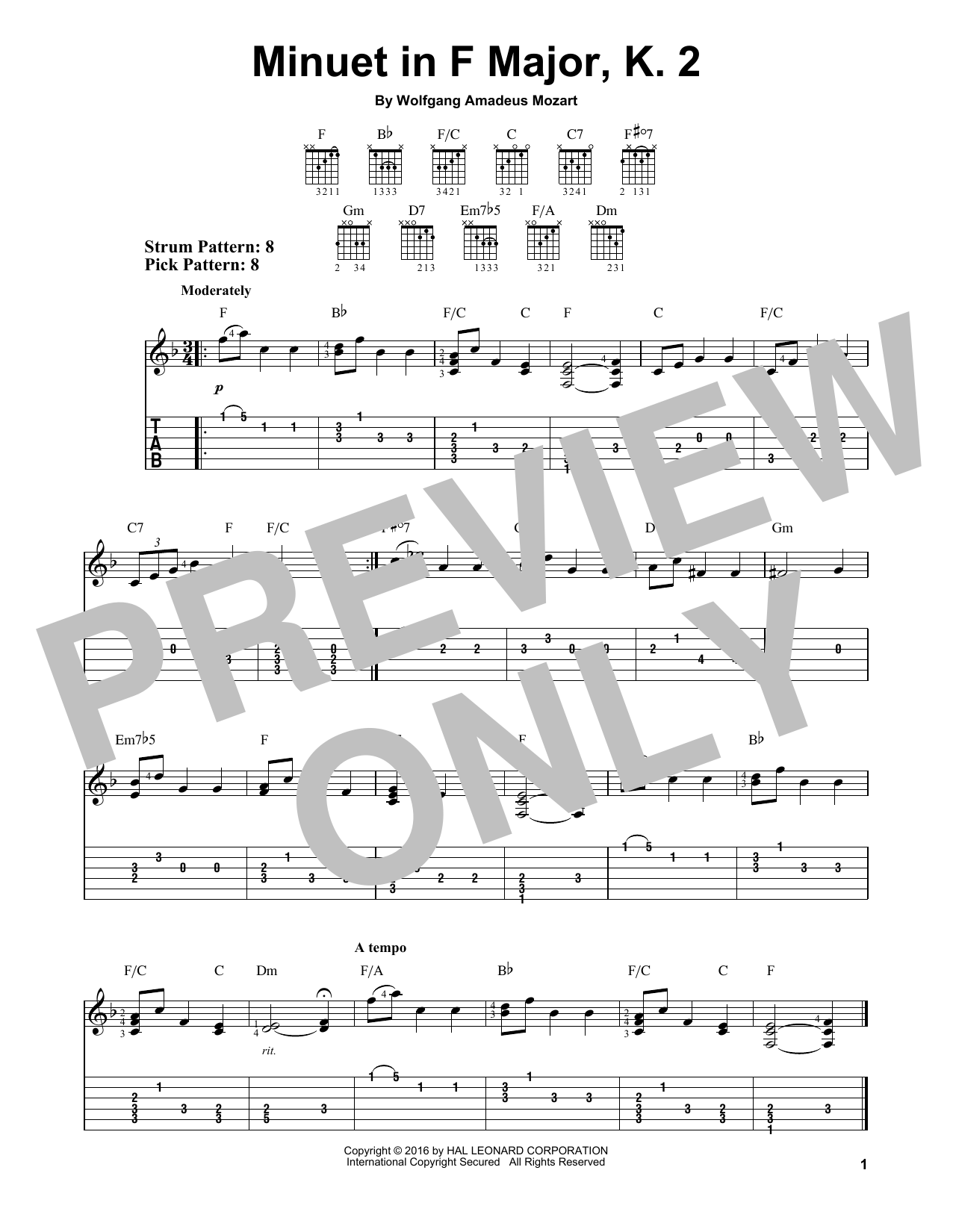 Jennifer Linn Minuet In F Major, K. 2 Sheet Music Notes & Chords for Educational Piano - Download or Print PDF