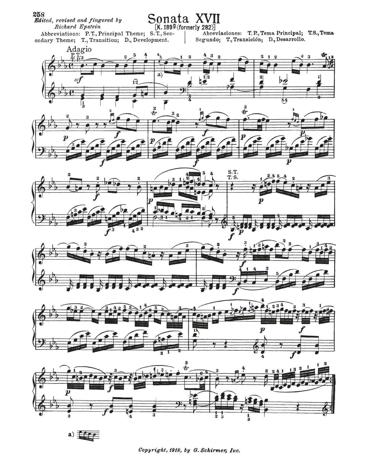 Wolfgang Amadeus Mozart Sonata In E-Flat Major, K. 282 Sheet Music Notes & Chords for Piano Solo - Download or Print PDF