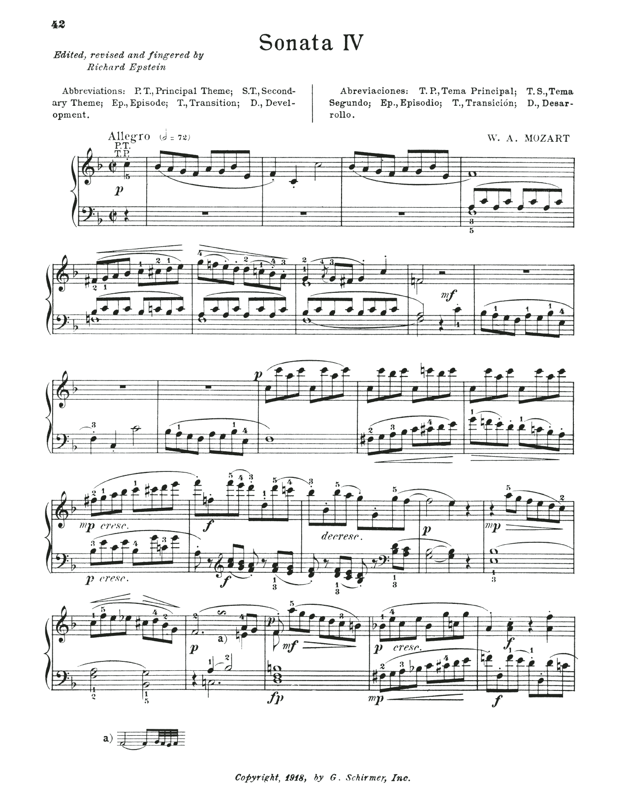 Wolfgang Amadeus Mozart Sonata In F Major, K. 533 Sheet Music Notes & Chords for Piano Solo - Download or Print PDF