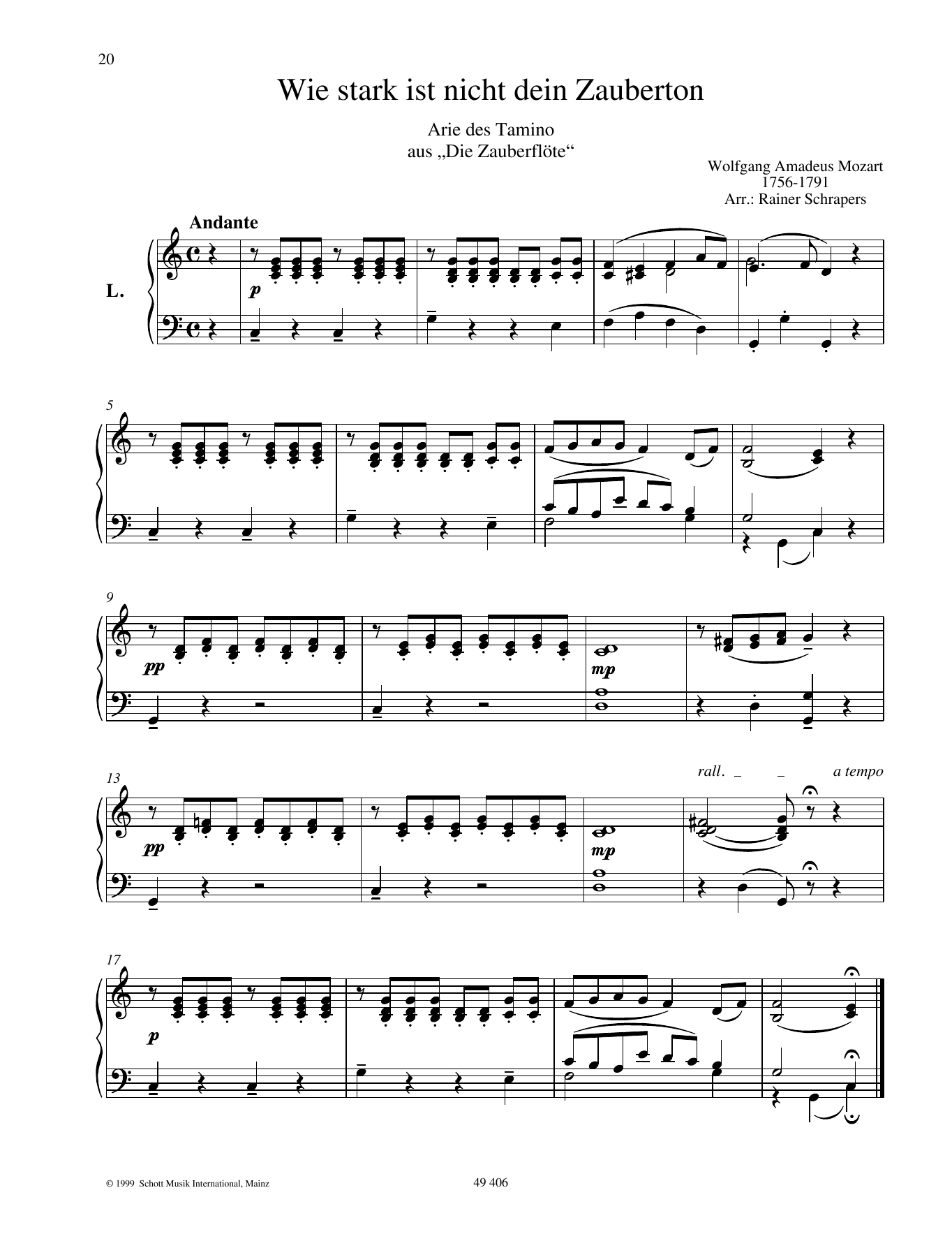 Wolfgang Amadeus Mozart Wie stark ist nicht dein Zauberton Sheet Music Notes & Chords for Piano Duet - Download or Print PDF
