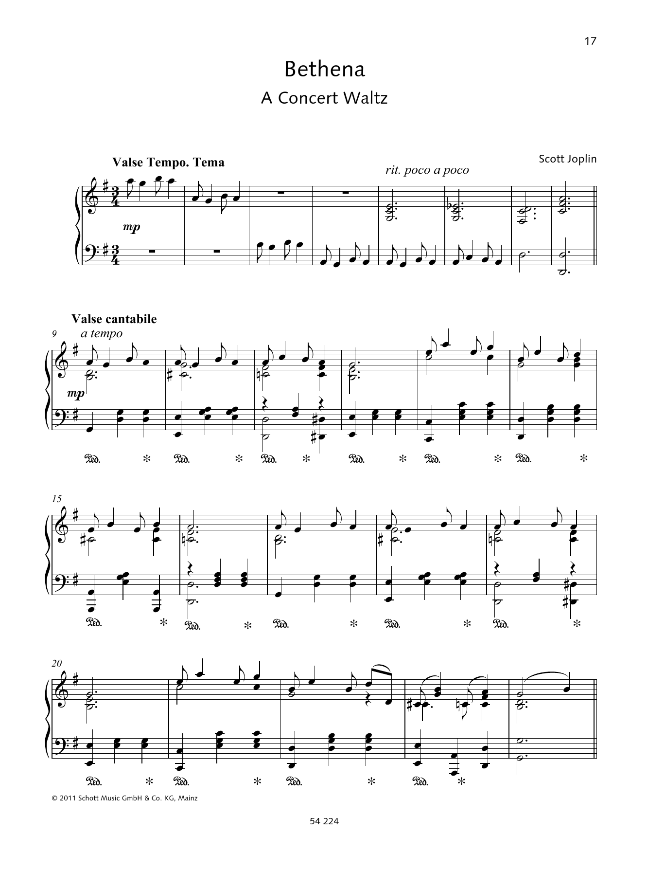 Wolfgang Birtel Bethena Sheet Music Notes & Chords for Piano Solo - Download or Print PDF