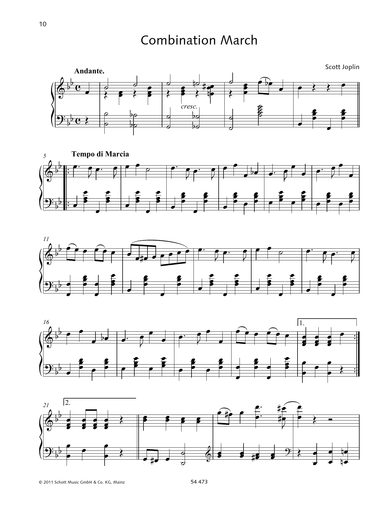 Wolfgang Birtel Combination March Sheet Music Notes & Chords for Piano Solo - Download or Print PDF