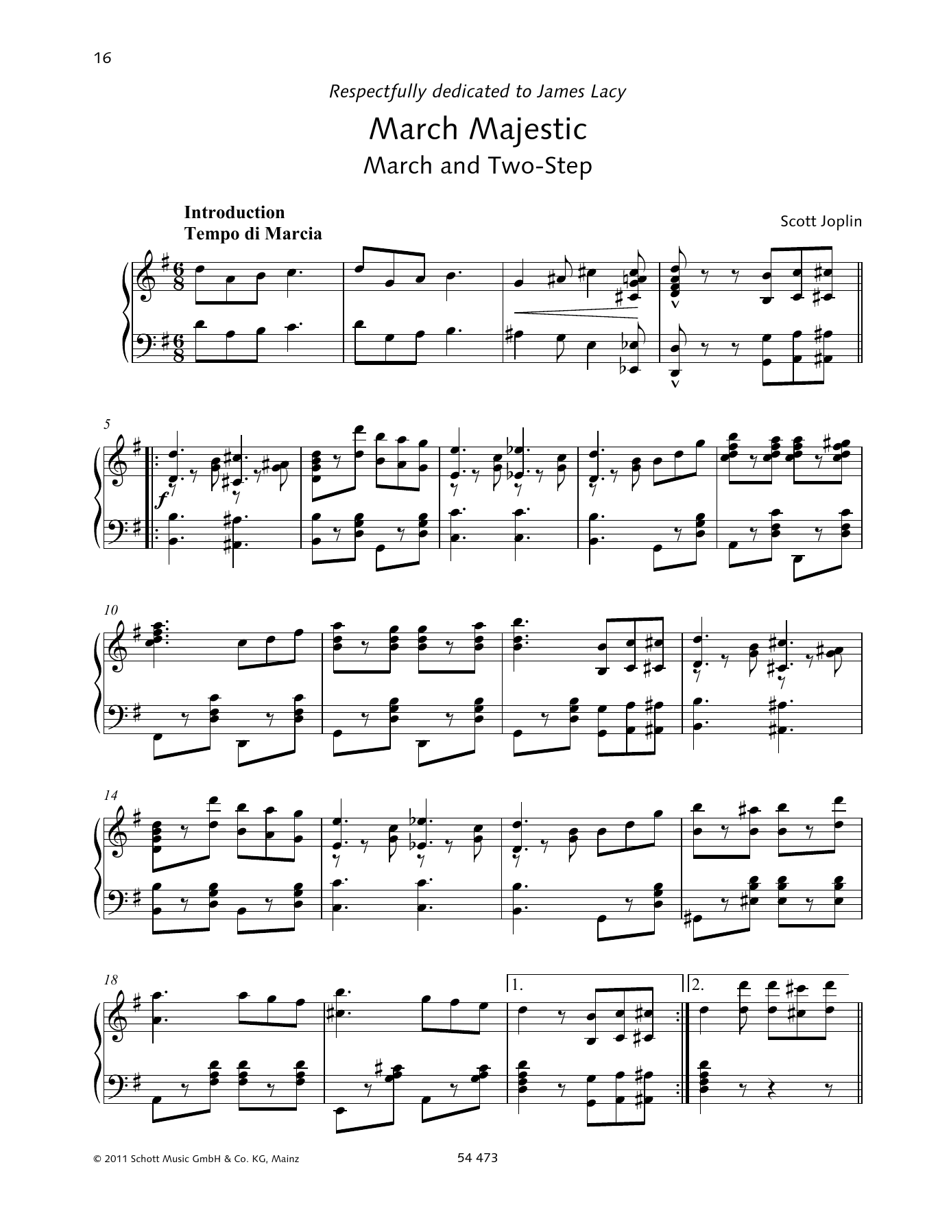 Wolfgang Birtel March Majestic Sheet Music Notes & Chords for Piano Solo - Download or Print PDF