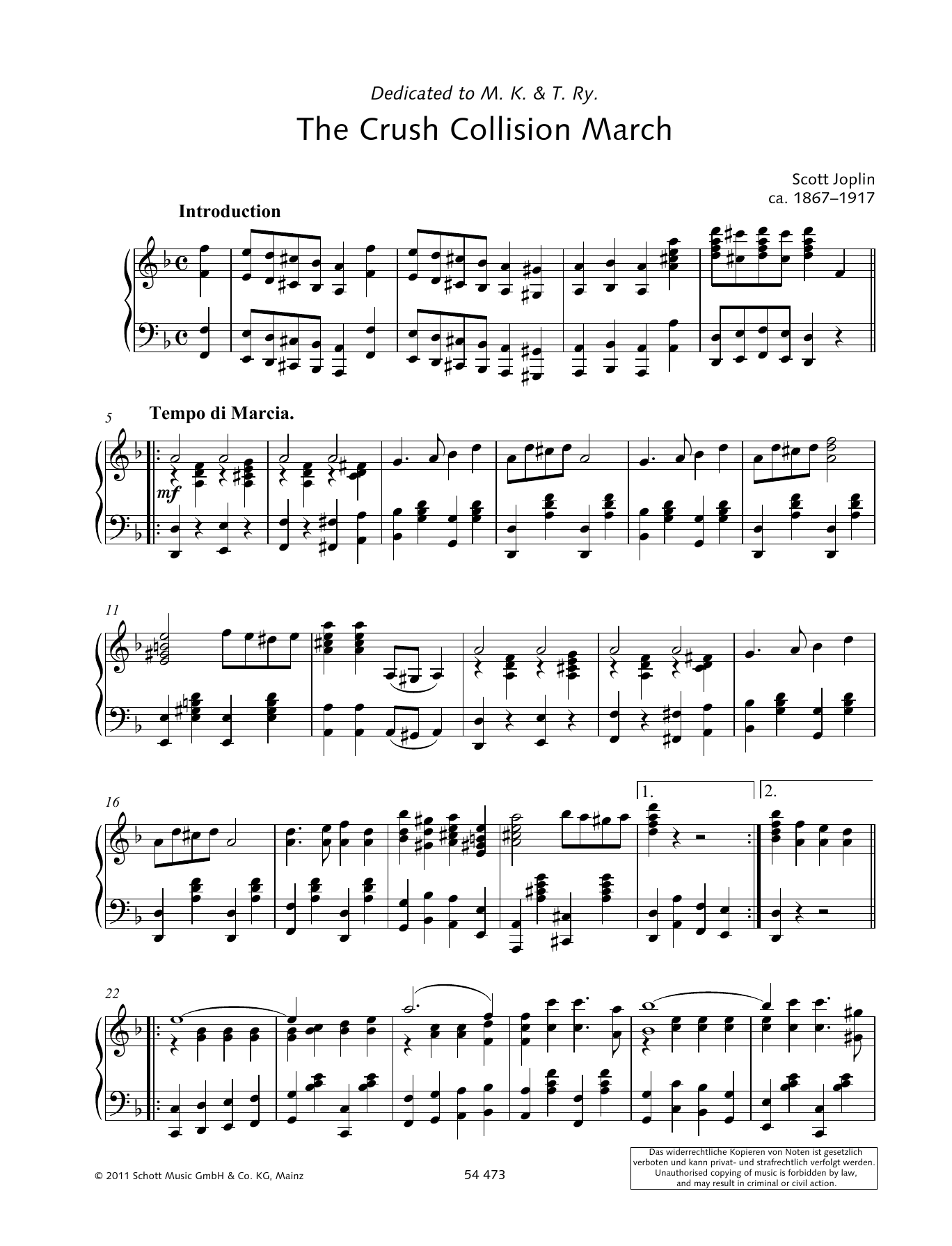 Wolfgang Birtel The Crush Collision March Sheet Music Notes & Chords for Piano Solo - Download or Print PDF