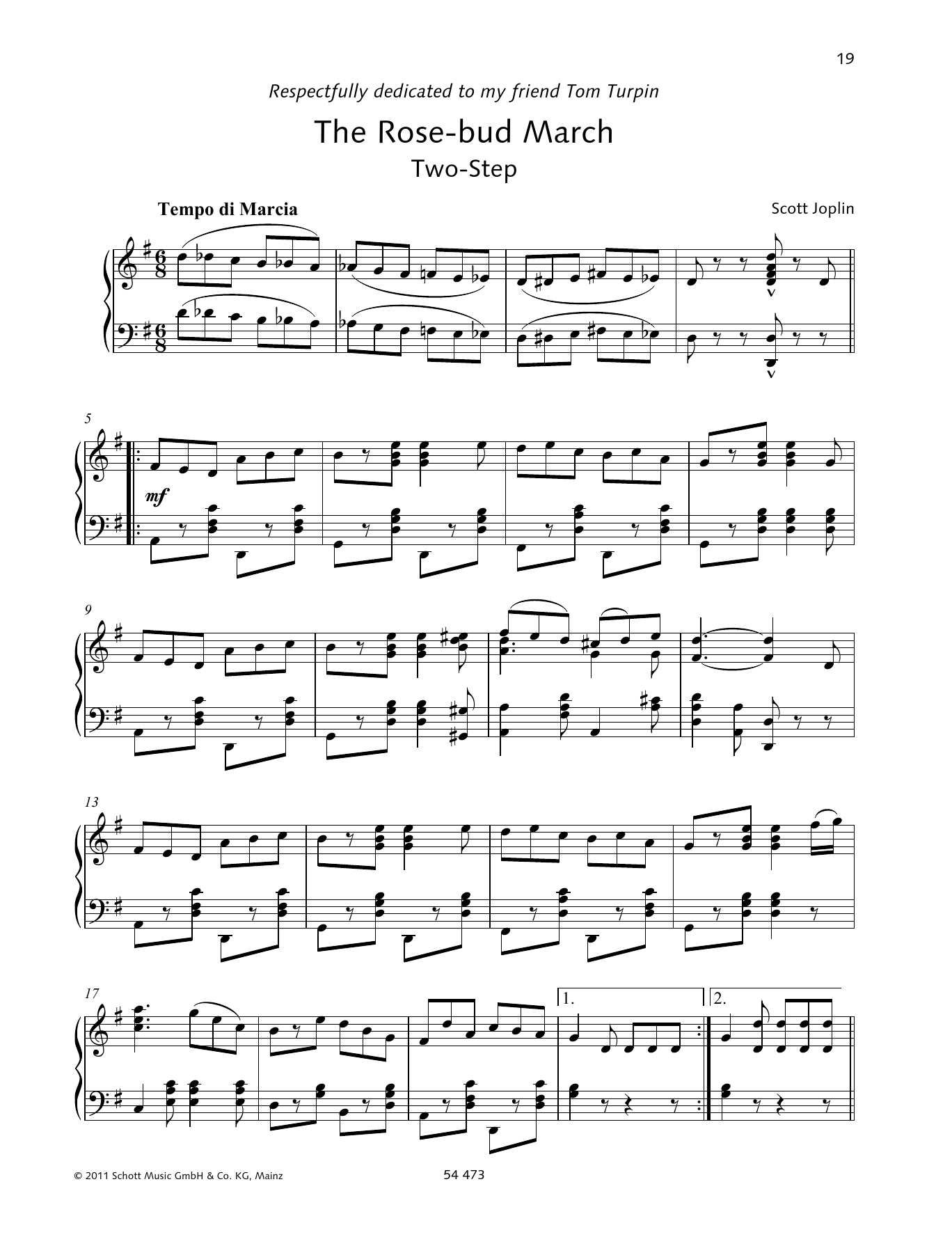 Wolfgang Birtel The Rose-bud March Sheet Music Notes & Chords for Piano Solo - Download or Print PDF