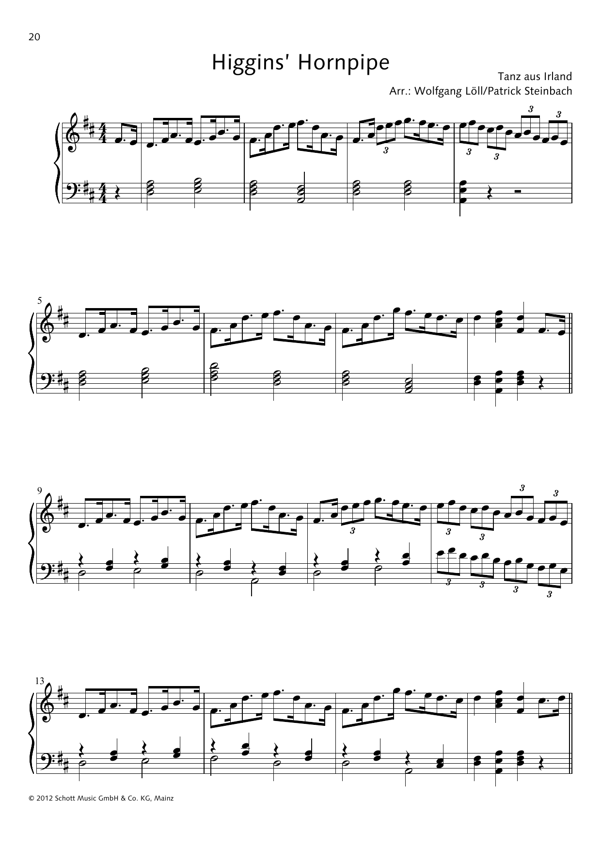 Wolfgang Löll Higgins' Hornpipe Sheet Music Notes & Chords for Piano Solo - Download or Print PDF