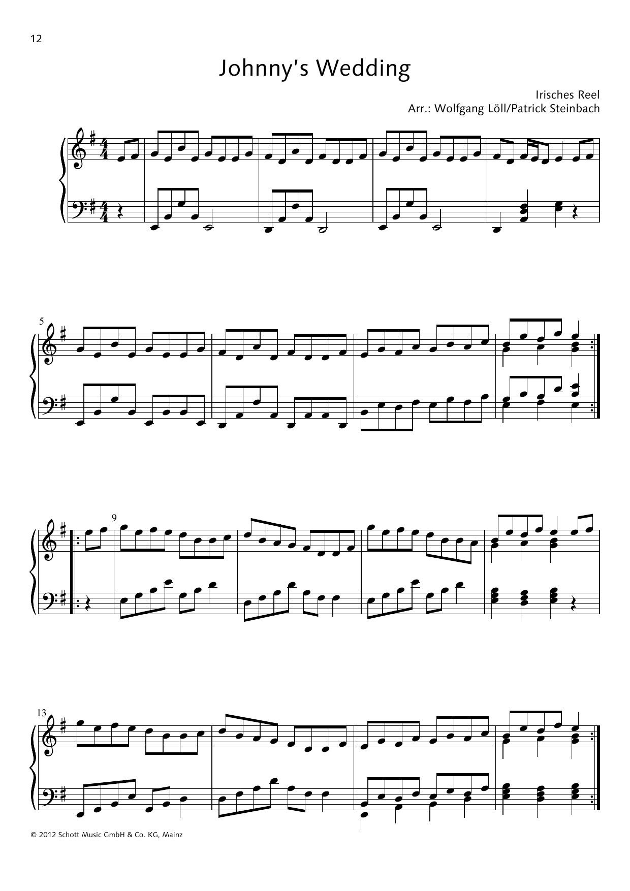 Wolfgang Löll Johnny's Wedding Sheet Music Notes & Chords for Piano Solo - Download or Print PDF