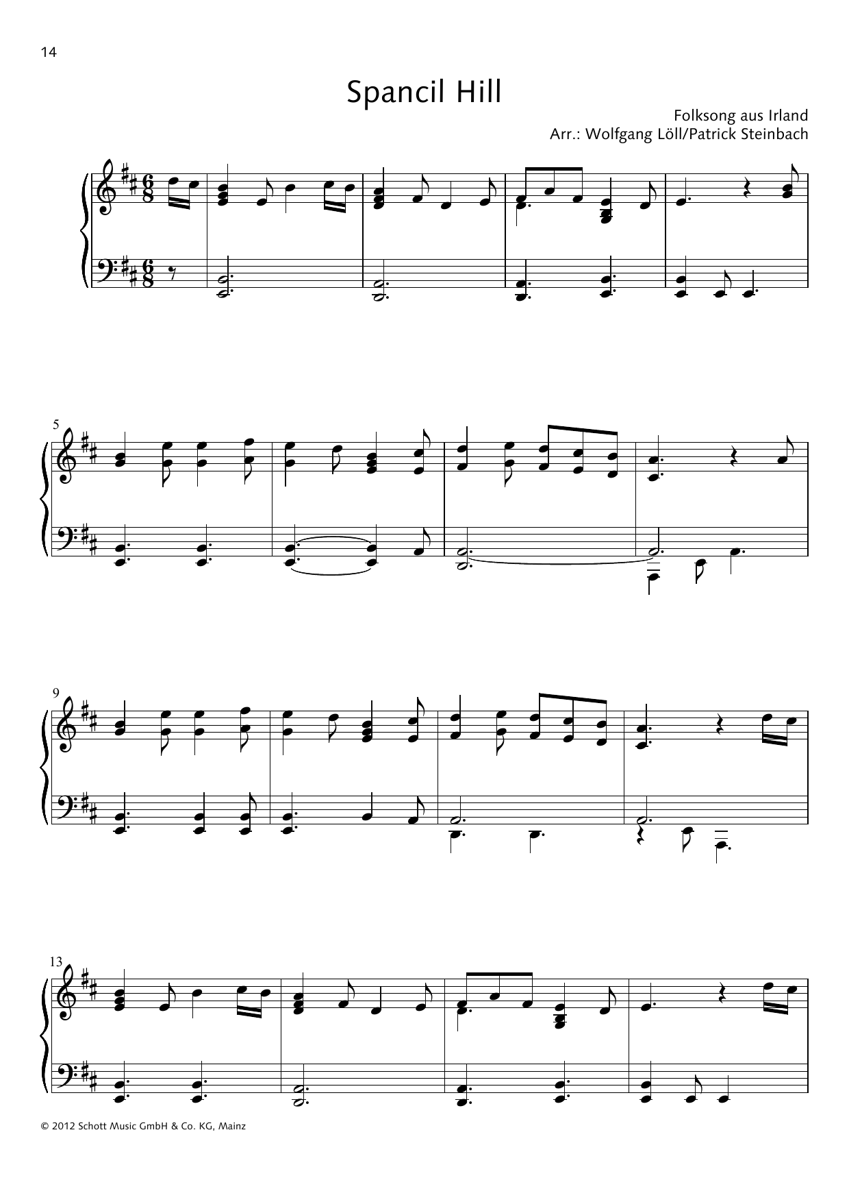 Wolfgang Löll Spancil Hill Sheet Music Notes & Chords for Piano Solo - Download or Print PDF