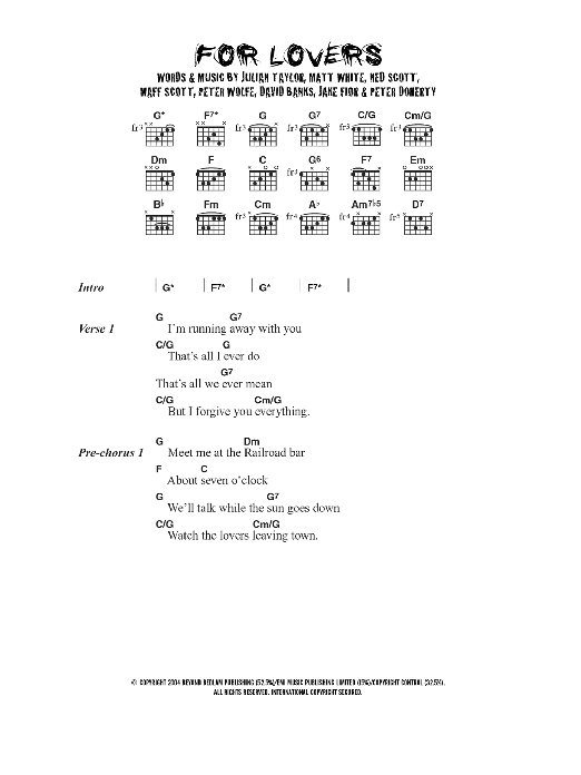 Wolfman For Lovers (feat. Pete Doherty) Sheet Music Notes & Chords for Lyrics & Chords - Download or Print PDF