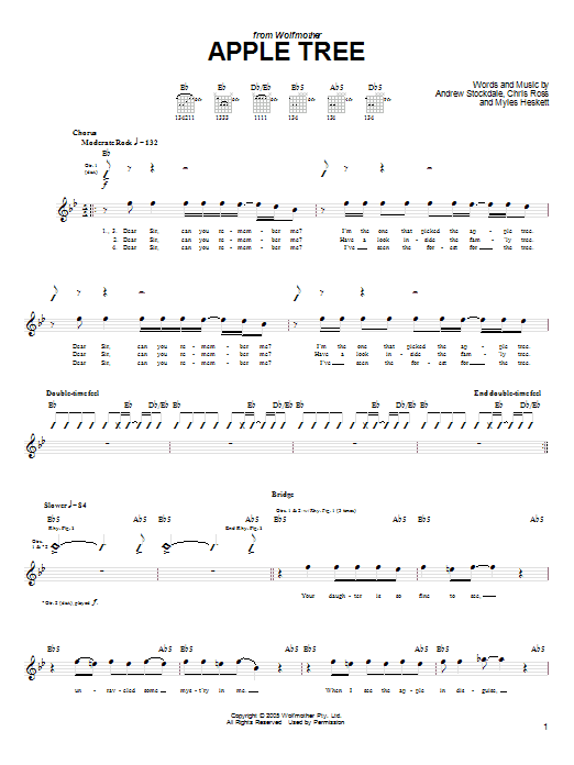 Wolfmother Apple Tree Sheet Music Notes & Chords for Guitar Tab - Download or Print PDF Wolfmother Apple Tree Sheet Music Notes & Chords for Guitar Tab - Download or Print PDF