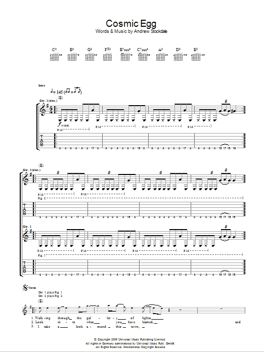 Wolfmother Cosmic Egg Sheet Music Notes & Chords for Guitar Tab - Download or Print PDF