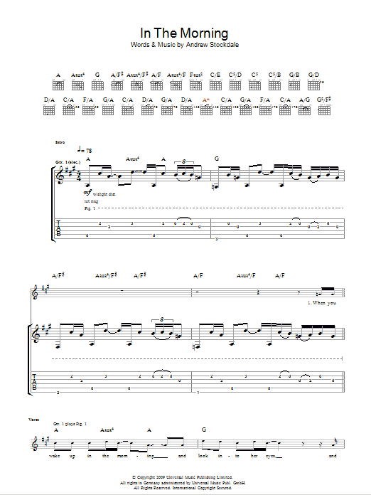 Wolfmother In The Morning Sheet Music Notes & Chords for Guitar Tab - Download or Print PDF