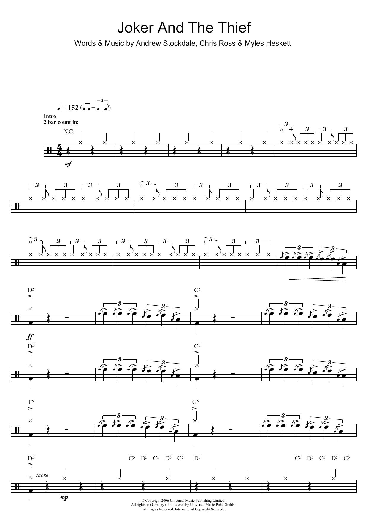 Wolfmother Joker and The Thief Sheet Music Notes & Chords for Guitar Chords/Lyrics - Download or Print PDF