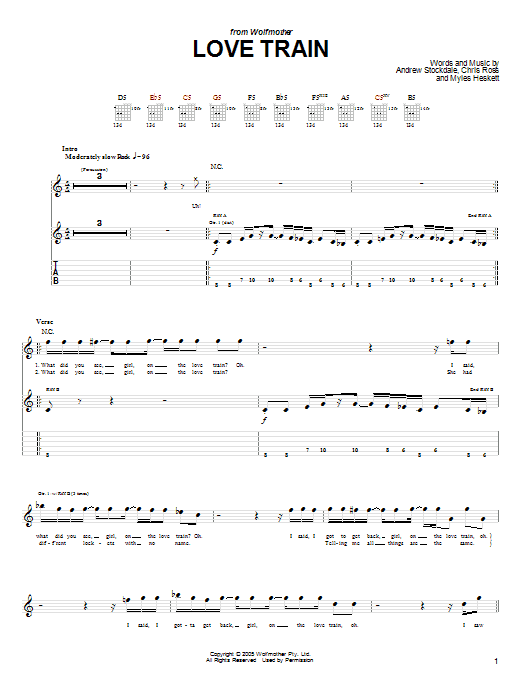 Wolfmother Love Train Sheet Music Notes & Chords for Guitar Tab - Download or Print PDF Wolfmother Love Train Sheet Music Notes & Chords for Guitar Tab - Download or Print PDF