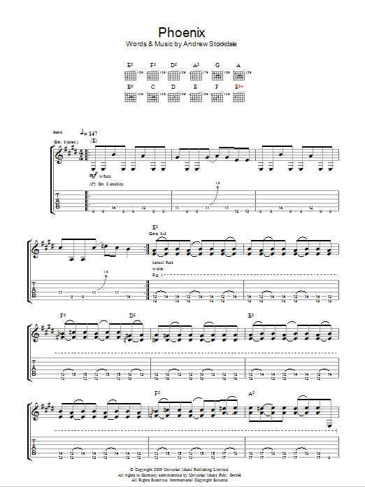Wolfmother Phoenix Sheet Music Notes & Chords for Guitar Tab - Download or Print PDF