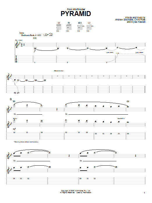 Wolfmother Pyramid Sheet Music Notes & Chords for Guitar Tab - Download or Print PDF Wolfmother Pyramid Sheet Music Notes & Chords for Guitar Tab - Download or Print PDF