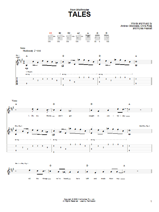 Wolfmother Tales Sheet Music Notes & Chords for Guitar Tab - Download or Print PDF Wolfmother Tales Sheet Music Notes & Chords for Guitar Tab - Download or Print PDF