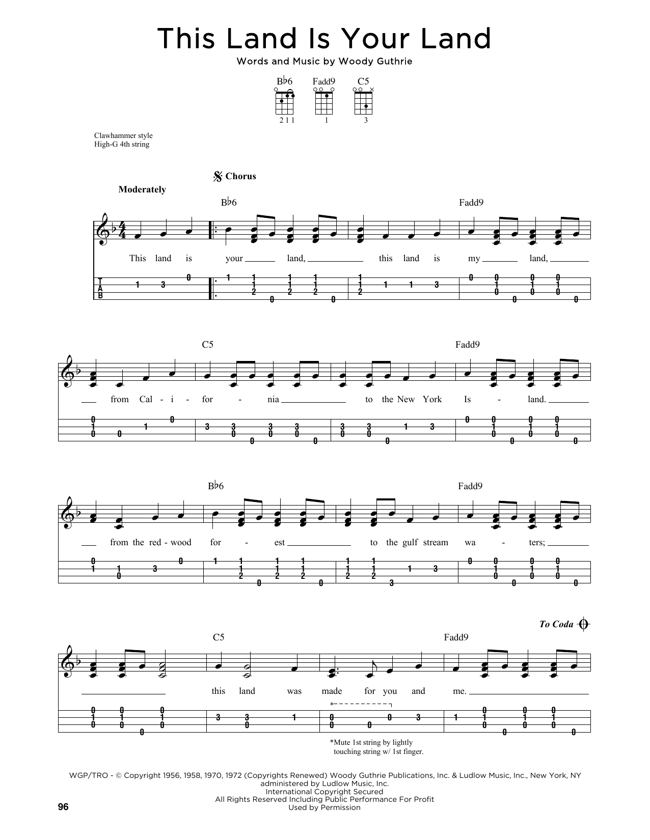 Woody Guthrie This Land Is Your Land (arr. Jim Schustedt) Sheet Music Notes & Chords for Ukulele - Download or Print PDF Woody Guthrie This Land Is Your Land (arr. Jim Schustedt) Sheet Music Notes & Chords for Ukulele - Download or Print PDF