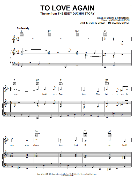 Woody Herman To Love Again Sheet Music Notes & Chords for Piano, Vocal & Guitar (Right-Hand Melody) - Download or Print PDF