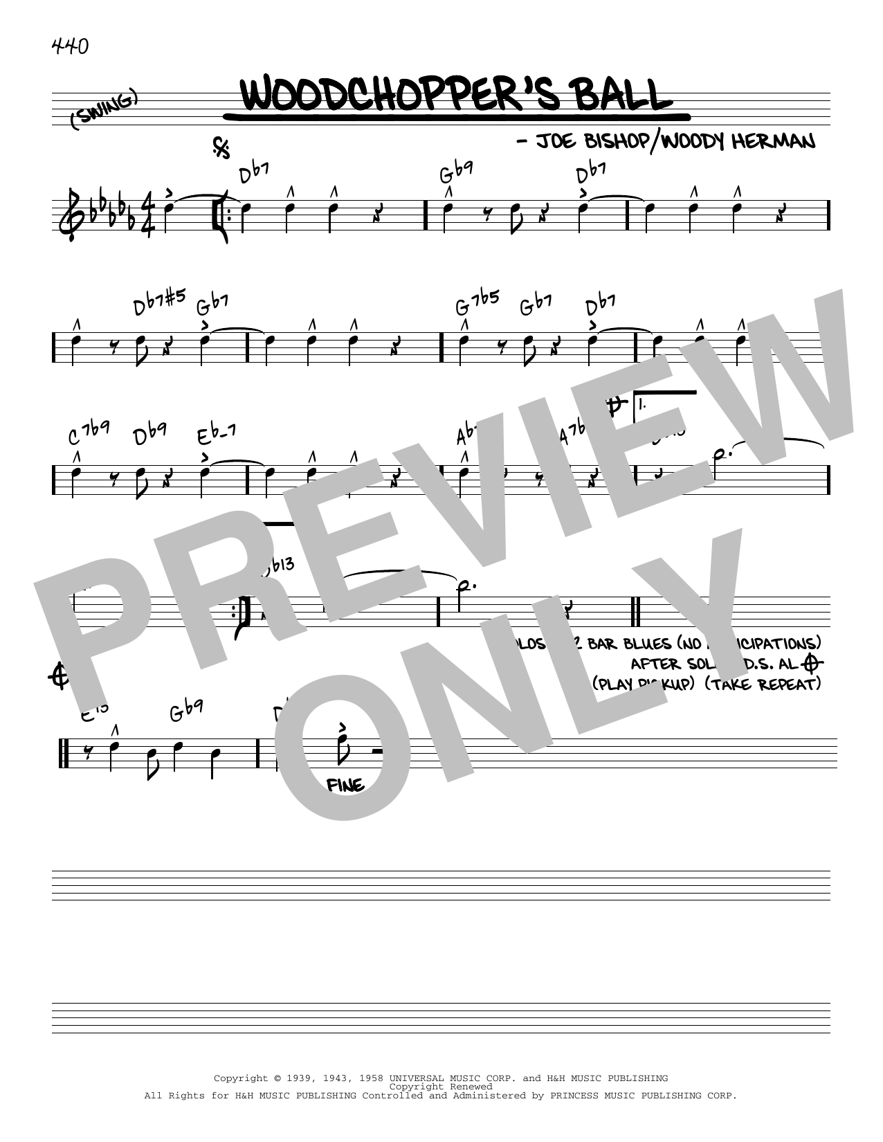 Woody Herman Woodchopper's Ball [Reharmonized version] (arr. Jack Grassel) Sheet Music Notes & Chords for Real Book – Melody & Chords - Download or Print PDF