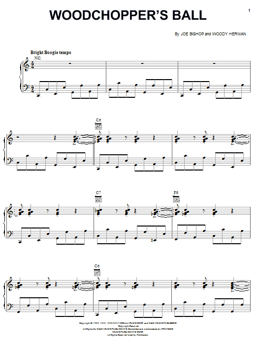 Woody Herman Woodchopper's Ball Sheet Music Notes & Chords for Piano, Vocal & Guitar (Right-Hand Melody) - Download or Print PDF