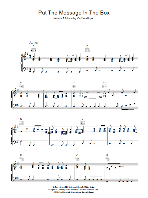 World Party Put The Message In The Box Sheet Music Notes & Chords for Piano, Vocal & Guitar - Download or Print PDF World Party Put The Message In The Box Sheet Music Notes & Chords for Piano, Vocal & Guitar - Download or Print PDF