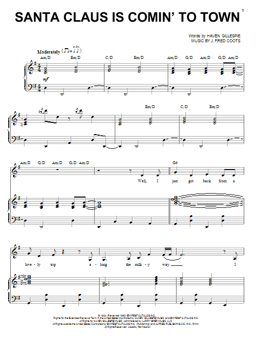 Wynonna Judd Santa Claus Is Comin' To Town Sheet Music Notes & Chords for Piano & Vocal - Download or Print PDF Wynonna Judd Santa Claus Is Comin' To Town Sheet Music Notes & Chords for Piano & Vocal - Download or Print PDF