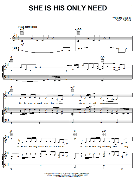 Wynonna Judd She Is His Only Need Sheet Music Notes & Chords for Easy Guitar Tab - Download or Print PDF