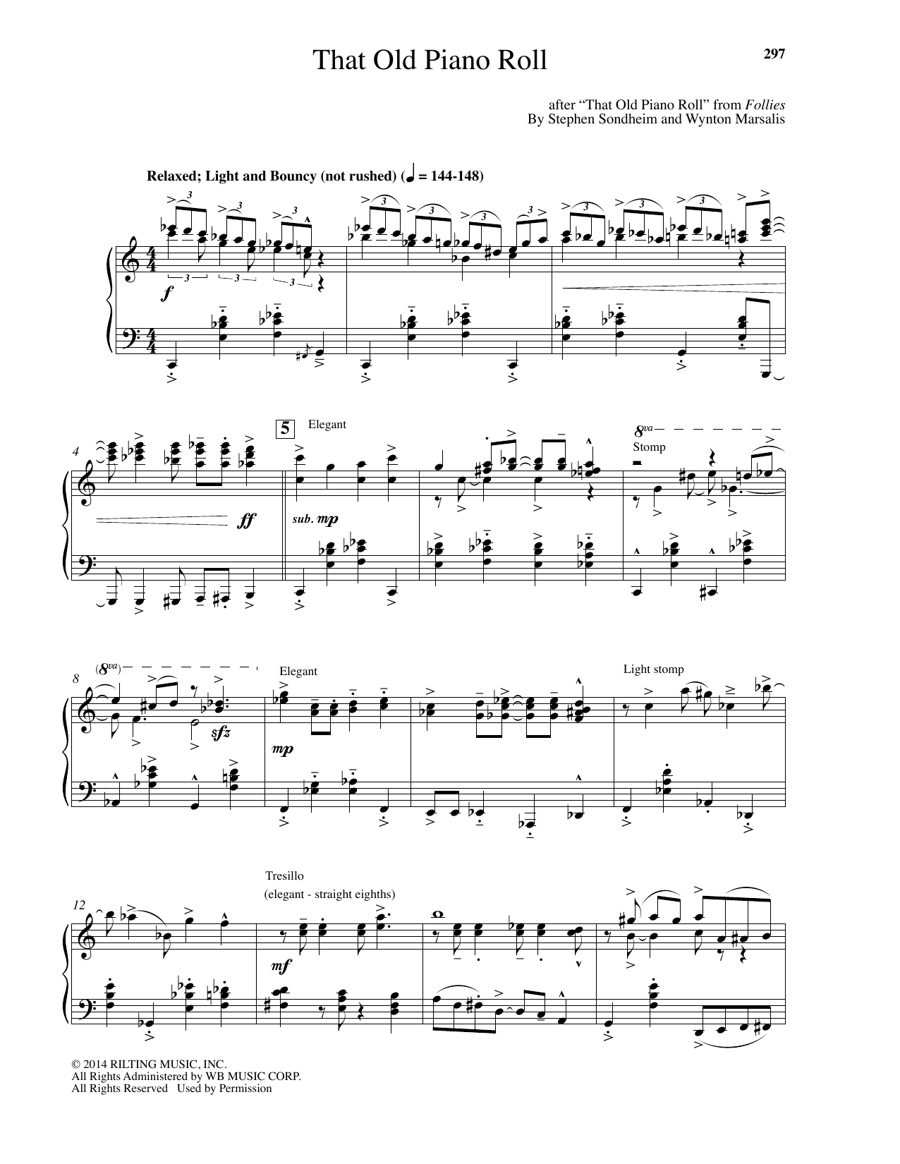 Wynton Marsalis That Old Piano Roll Sheet Music Notes & Chords for Piano - Download or Print PDF