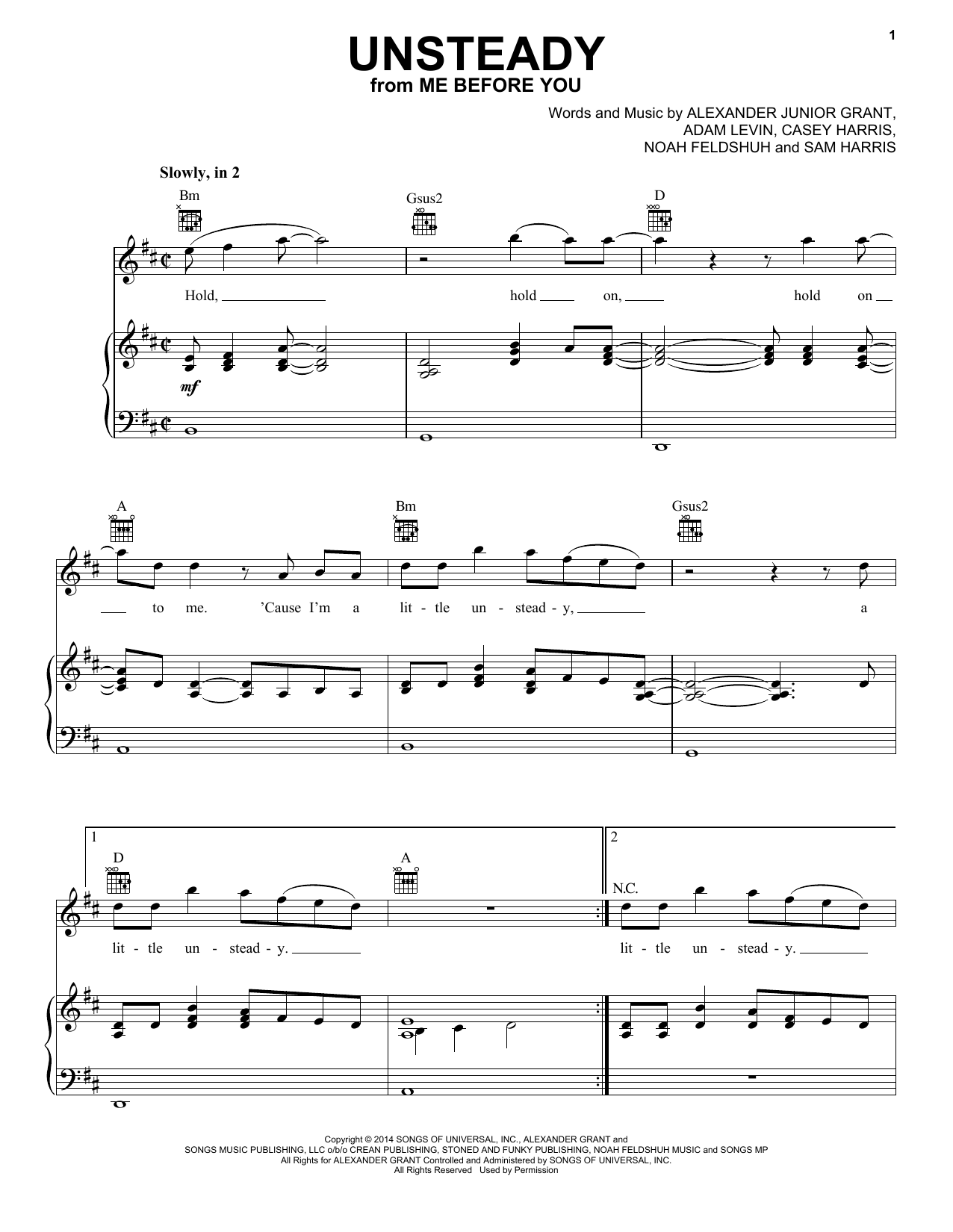 X Ambassadors Unsteady Sheet Music Notes & Chords for Drums Transcription - Download or Print PDF