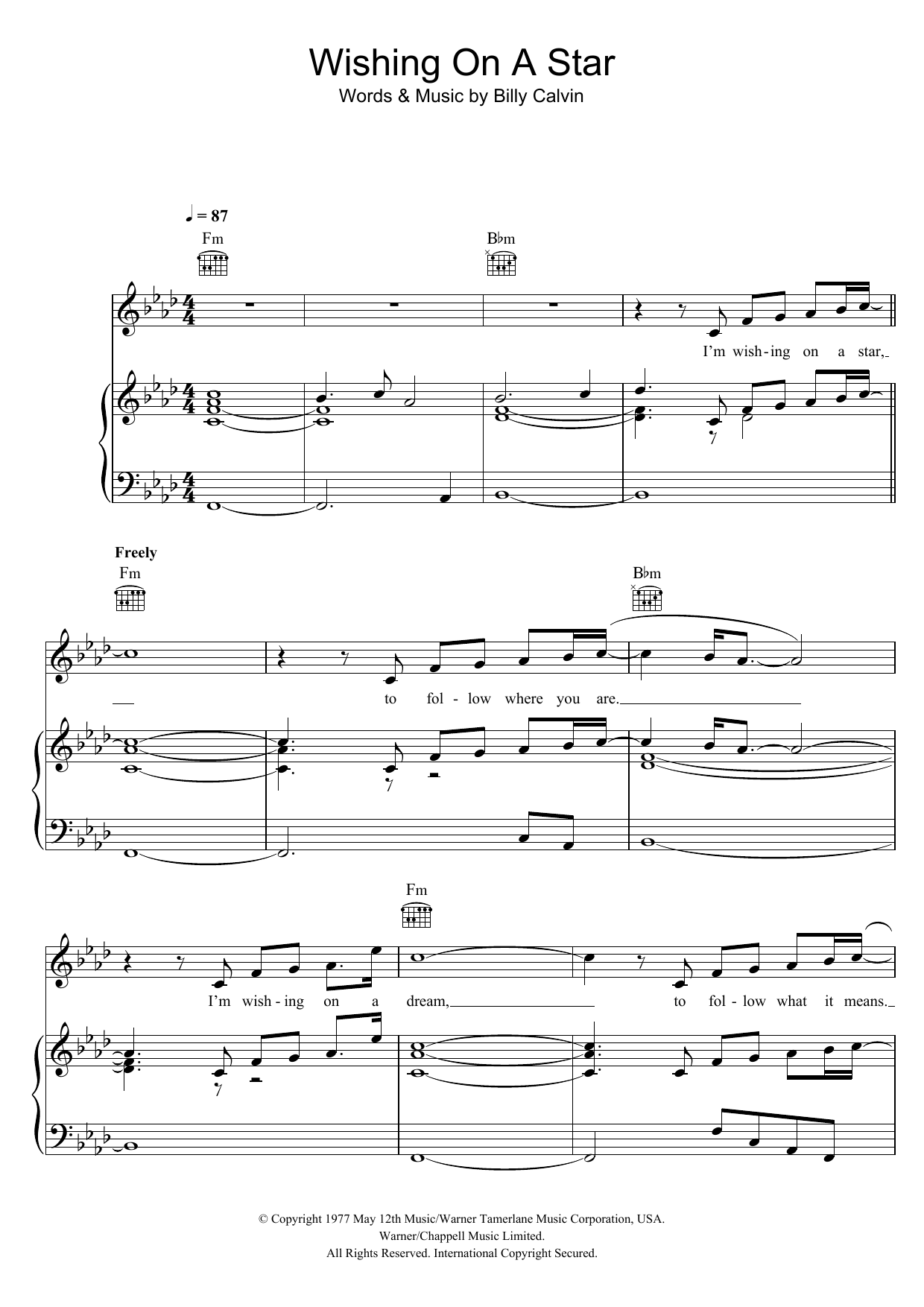 X Factor Finalists 2011 Wishing On A Star Sheet Music Notes & Chords for Piano, Vocal & Guitar (Right-Hand Melody) - Download or Print PDF