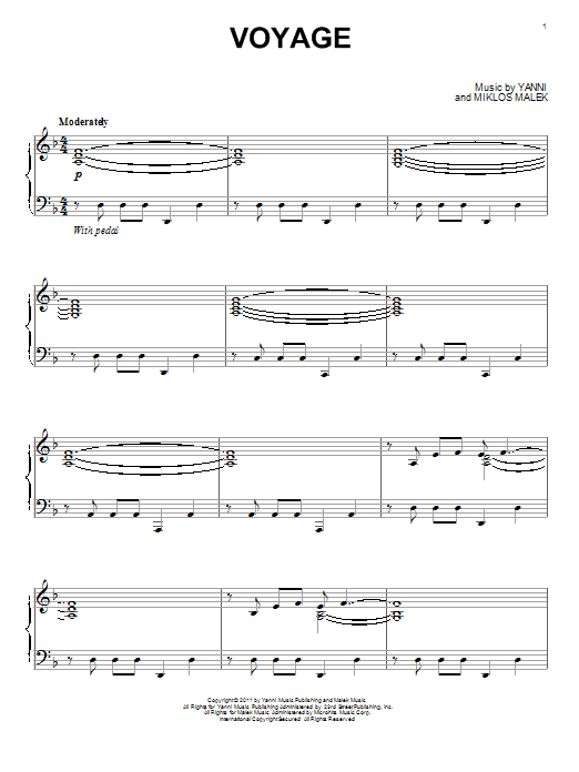 Yanni Voyage Sheet Music Notes & Chords for Piano - Download or Print PDF