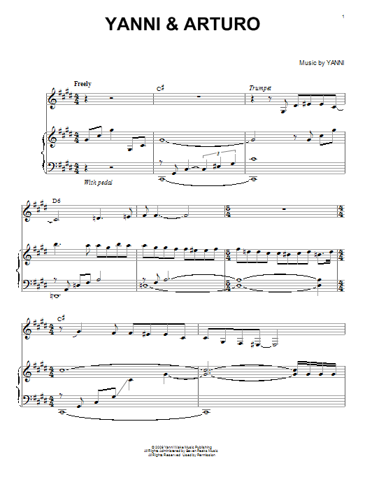 Yanni Yanni & Arturo Sheet Music Notes & Chords for Piano - Download or Print PDF