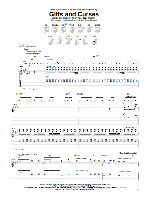 Yellowcard Gifts And Curses Sheet Music Notes & Chords for Guitar Tab - Download or Print PDF