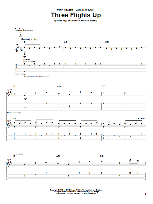 Yellowcard Three Flights Up Sheet Music Notes & Chords for Guitar Tab - Download or Print PDF Yellowcard Three Flights Up Sheet Music Notes & Chords for Guitar Tab - Download or Print PDF