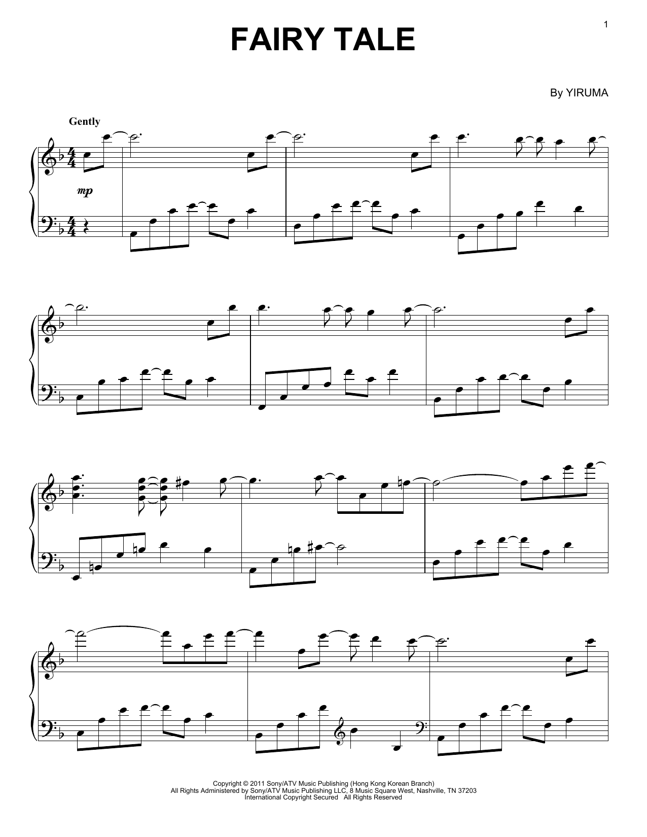 Yiruma Fairy Tale Sheet Music Notes & Chords for Piano - Download or Print PDF