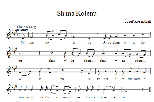 Yossele Rosenblatt Sh'ma Kolenu Sheet Music Notes & Chords for Voice - Download or Print PDF