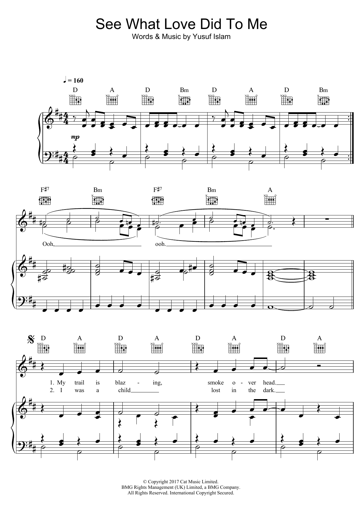 Yusuf Islam See What Love Did To Me Sheet Music Notes & Chords for Piano, Vocal & Guitar (Right-Hand Melody) - Download or Print PDF