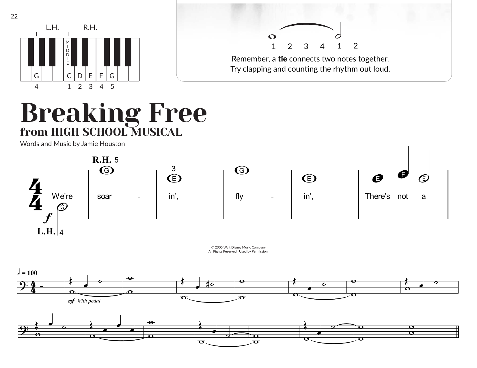 Zac Efron & Vanessa Anne Hudgens Breaking Free (from High School Musical) (arr. Brittany McCorriston) Sheet Music Notes & Chords for Very Beginner Piano - Download or Print PDF